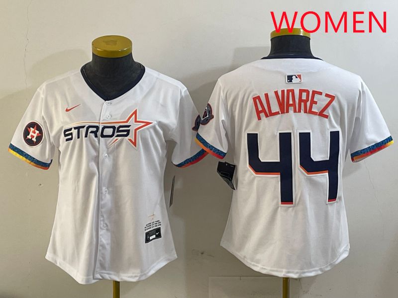 Women Houston Astros 44 Alvarez White Fourth generation Joint Name 2025 Nike MLB Jersey style 8